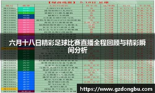 六月十八日精彩足球比赛直播全程回顾与精彩瞬间分析